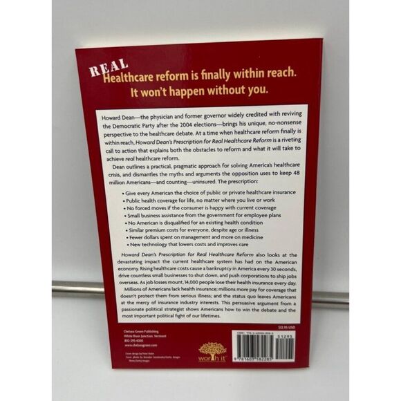 Howard Deans Prescription For Real Healthcare Reform Signed Paperback Book - Picture 4 of 4